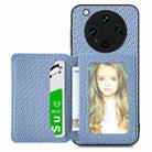 For OPPO Find X8 Ultra Carbon Fiber Magnetic Card Bag Phone Case(Blue) - 1
