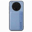For OPPO Find X8 Ultra Carbon Fiber Magnetic Card Bag Phone Case(Blue) - 2