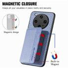 For OPPO Find X8 Ultra Carbon Fiber Magnetic Card Bag Phone Case(Blue) - 3