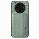 For OPPO Find X8 Ultra Carbon Fiber Magnetic Card Bag Phone Case(Green) - 2