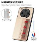 For OPPO Find X8 Ultra Carbon Fiber Magnetic Card Bag Phone Case(Khaki) - 3