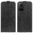 For Redmi Note 12S R64 Texture Single Vertical Flip Leather Phone Case(Black) - 1