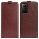 For Redmi Note 12S R64 Texture Single Vertical Flip Leather Phone Case(Brown) - 1