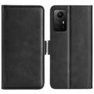 For Redmi Note 12S Dual-side Magnetic Buckle Horizontal Flip Leather Phone Case(Black) - 1