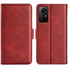 For Redmi Note 12S Dual-side Magnetic Buckle Horizontal Flip Leather Phone Case(Red) - 1