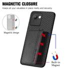 For Realme C30 Carbon Fiber Magnetic Card Bag Phone Case(Black) - 3