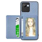 For Realme C30 Carbon Fiber Magnetic Card Bag Phone Case(Blue) - 1