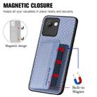 For Realme C30 Carbon Fiber Magnetic Card Bag Phone Case(Blue) - 3