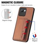 For Realme C30 Carbon Fiber Magnetic Card Bag Phone Case(Brown) - 3