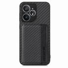 For Realme Neo7 Carbon Fiber Magnetic Card Bag Phone Case(Black) - 1