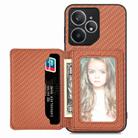 For Realme Neo7 Carbon Fiber Magnetic Card Bag Phone Case(Brown) - 2