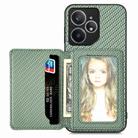 For Realme Neo7 Carbon Fiber Magnetic Card Bag Phone Case(Green) - 2