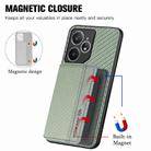 For Realme Neo7 Carbon Fiber Magnetic Card Bag Phone Case(Green) - 3