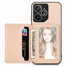 For Realme Neo7 Carbon Fiber Magnetic Card Bag Phone Case(Khaki) - 2
