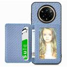 For Realme 14 Pro Carbon Fiber Magnetic Card Bag Phone Case(Blue) - 2