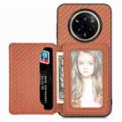 For Realme 14 Pro+ Carbon Fiber Magnetic Card Bag Phone Case(Brown) - 2