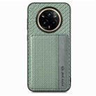 For Realme 14 Pro+ Carbon Fiber Magnetic Card Bag Phone Case(Green) - 1