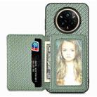 For Realme 14 Pro+ Carbon Fiber Magnetic Card Bag Phone Case(Green) - 2