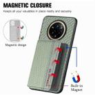 For Realme 14 Pro+ Carbon Fiber Magnetic Card Bag Phone Case(Green) - 3