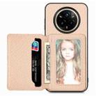 For Realme 14 Pro+ Carbon Fiber Magnetic Card Bag Phone Case(Khaki) - 2