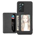 For vivo T1 Carbon Fiber Magnetic Card Bag Phone Case(Black) - 1