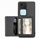 For vivo S18 Carbon Fiber Magnetic Card Bag Phone Case(Black) - 1