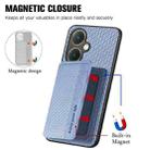 For vivo Y27 4G Carbon Fiber Magnetic Card Bag Phone Case(Blue) - 3