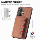 For vivo Y27 4G Carbon Fiber Magnetic Card Bag Phone Case(Brown) - 3