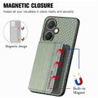 For vivo Y27 4G Carbon Fiber Magnetic Card Bag Phone Case(Green) - 3