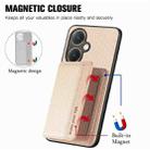 For vivo Y27 4G Carbon Fiber Magnetic Card Bag Phone Case(Khaki) - 3
