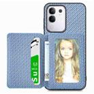 For vivo Y29 4G Carbon Fiber Magnetic Card Bag Phone Case(Blue) - 1