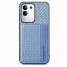 For vivo Y29 4G Carbon Fiber Magnetic Card Bag Phone Case(Blue) - 2