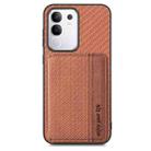 For vivo Y29 4G Carbon Fiber Magnetic Card Bag Phone Case(Brown) - 2