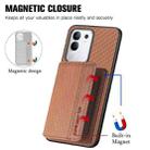 For vivo Y29 4G Carbon Fiber Magnetic Card Bag Phone Case(Brown) - 3