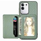 For vivo Y29 4G Carbon Fiber Magnetic Card Bag Phone Case(Green) - 1