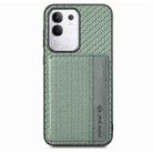 For vivo Y29 4G Carbon Fiber Magnetic Card Bag Phone Case(Green) - 2