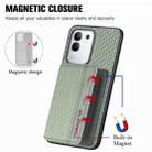 For vivo Y29 4G Carbon Fiber Magnetic Card Bag Phone Case(Green) - 3