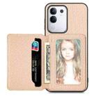 For vivo Y29 4G Carbon Fiber Magnetic Card Bag Phone Case(Khaki) - 1