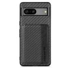 For Google Pixel 7A Carbon Fiber Magnetic Card Bag Phone Case(Black) - 1