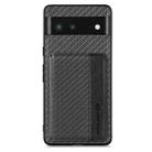 For Google Pixel 6 Carbon Fiber Magnetic Card Bag Phone Case(Black) - 1