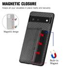 For Google Pixel 6 Carbon Fiber Magnetic Card Bag Phone Case(Black) - 3