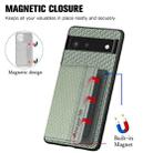 For Google Pixel 6 Carbon Fiber Magnetic Card Bag Phone Case(Green) - 3
