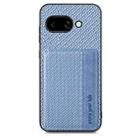 For Google Pixel 9a Carbon Fiber Magnetic Card Bag Phone Case(Blue) - 2