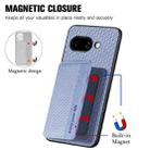 For Google Pixel 9a Carbon Fiber Magnetic Card Bag Phone Case(Blue) - 3