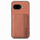 For Google Pixel 9a Carbon Fiber Magnetic Card Bag Phone Case(Brown) - 2