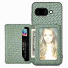For Google Pixel 9a Carbon Fiber Magnetic Card Bag Phone Case(Green) - 1