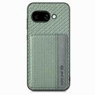 For Google Pixel 9a Carbon Fiber Magnetic Card Bag Phone Case(Green) - 2