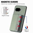 For Google Pixel 9a Carbon Fiber Magnetic Card Bag Phone Case(Green) - 3