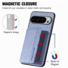 For Google Pixel 9 / 9 Pro Carbon Fiber Magnetic Card Bag Phone Case(Blue) - 3
