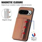 For Google Pixel 9 / 9 Pro Carbon Fiber Magnetic Card Bag Phone Case(Brown) - 3